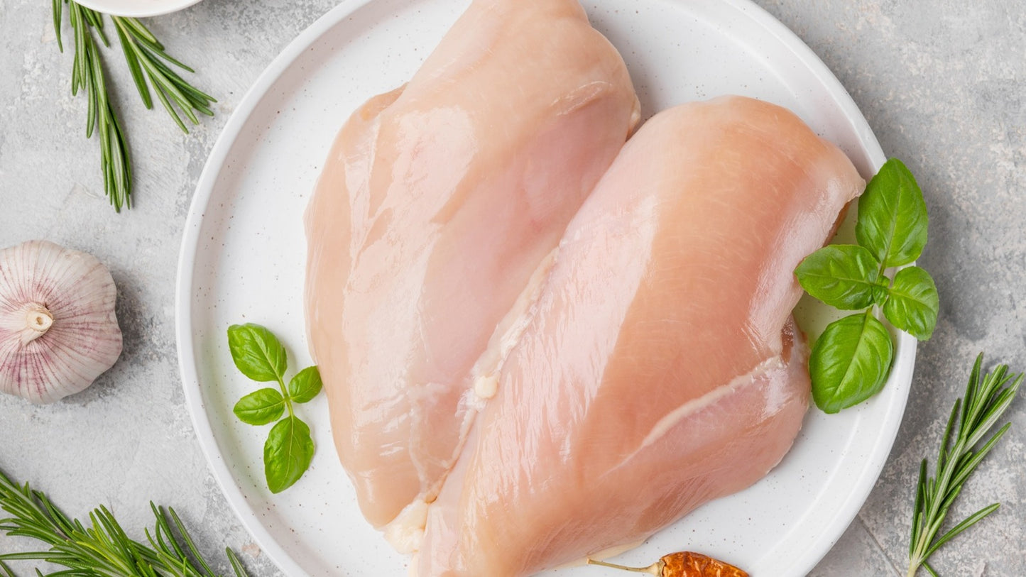 Chicken Breast 6-7 oz each (2- breast pieces in a vacuum sealed pkg.)